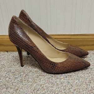 White House Black Market Brown Olivia Whiskey Heels, Women's Sz 8.5 Leather